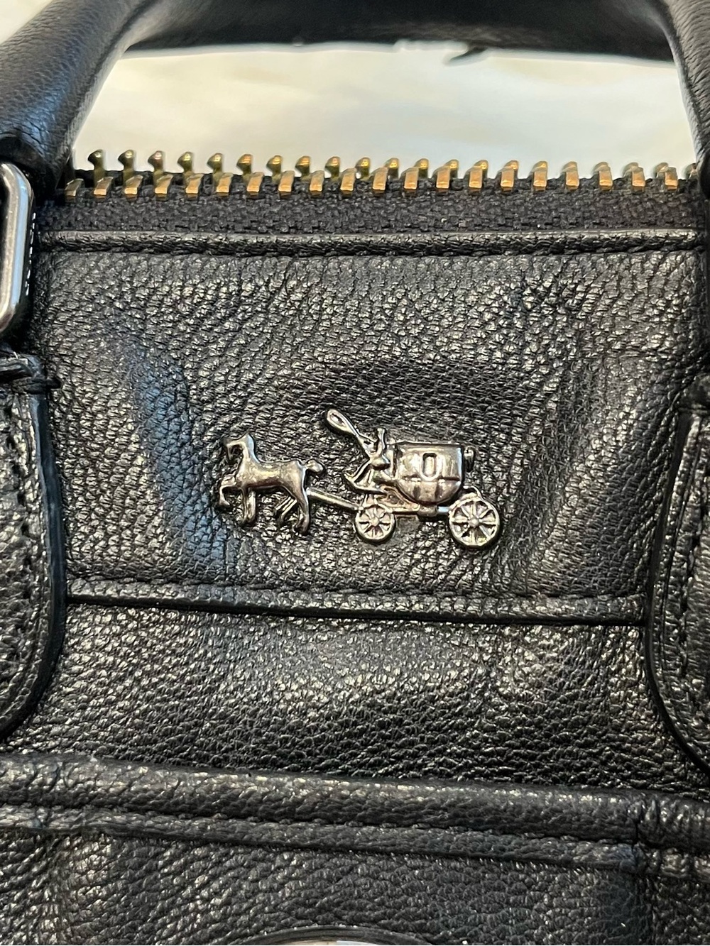 Vintage Coach Black Leather Rhyder Satchel Crossbody with Strap - Picture 7 of 9